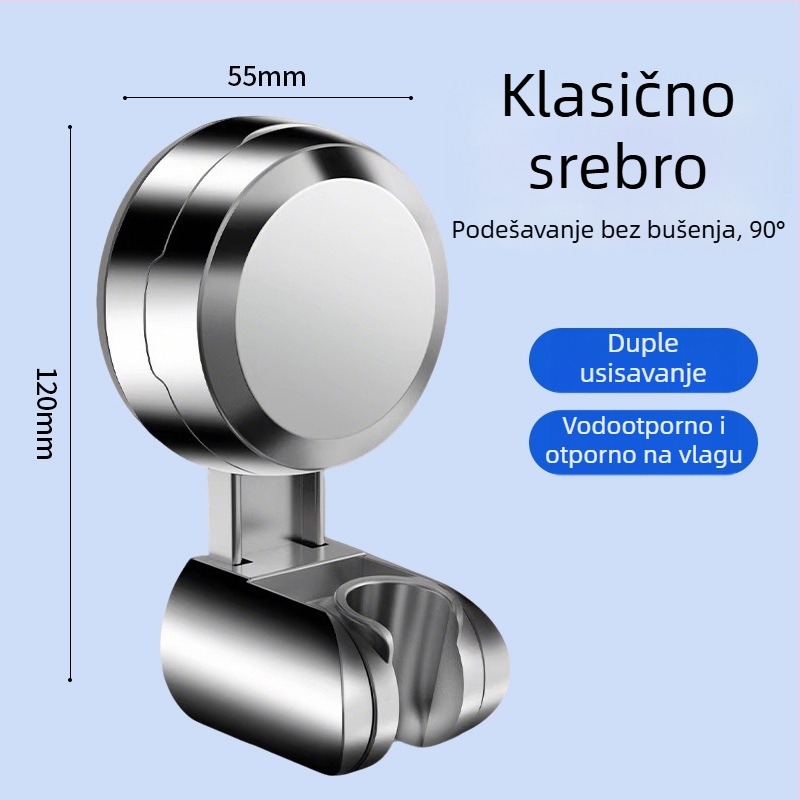 Držač za tuš Boonen s pokretnom vakuum podlogom i ljepilnom osnovom, ABS materijal, lagani luksuzni stil