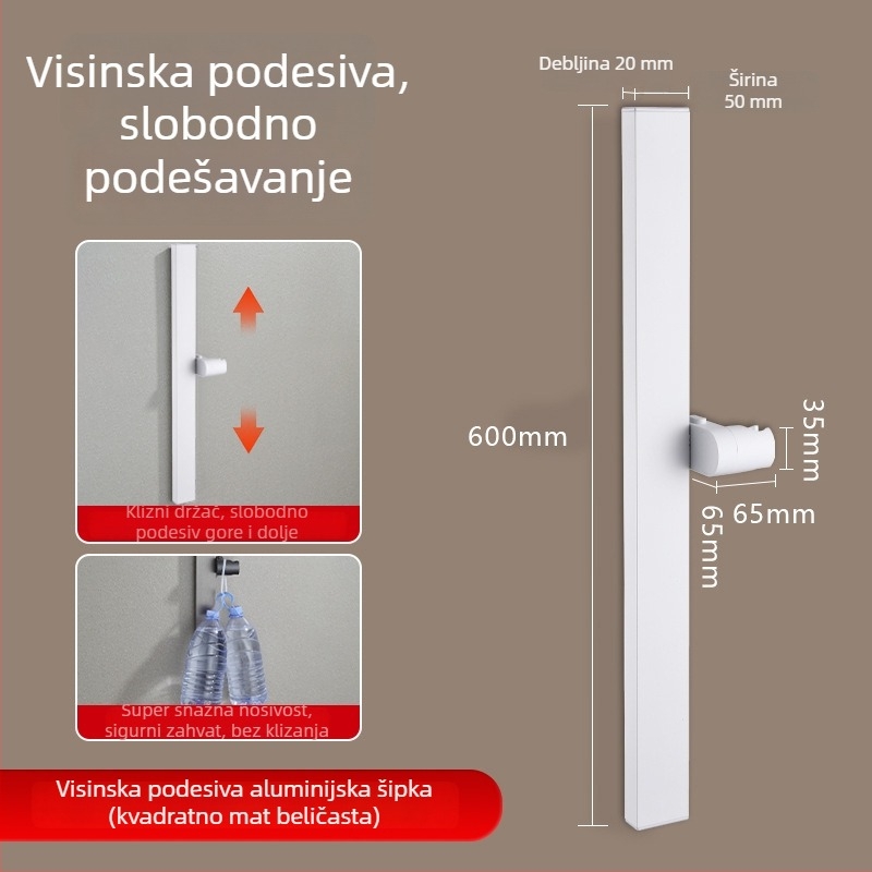 Tuš kolona, Space aluminij, model 6584512, montaža na zid, 0–90°C / 0–1,6 MPa