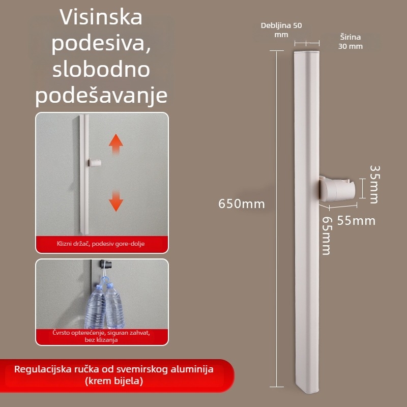 Tuš kolona, Space aluminij, model 6584512, montaža na zid, 0–90°C / 0–1,6 MPa