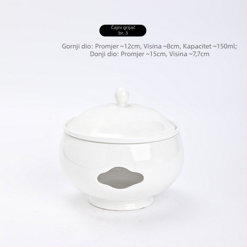 Porcelanska lonac za gulaš s poklopcem, dvostrukim držačima, prilagodljiva s mogućnošću tiskanja logotipa, pod glazurom, hotelska kuhinjska keramika