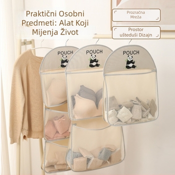 Perma Panda poliester višeslojna viseća torba za pohranu, organizator ormara za čarape i donje rublje, zidni organizator za spavaću sobu