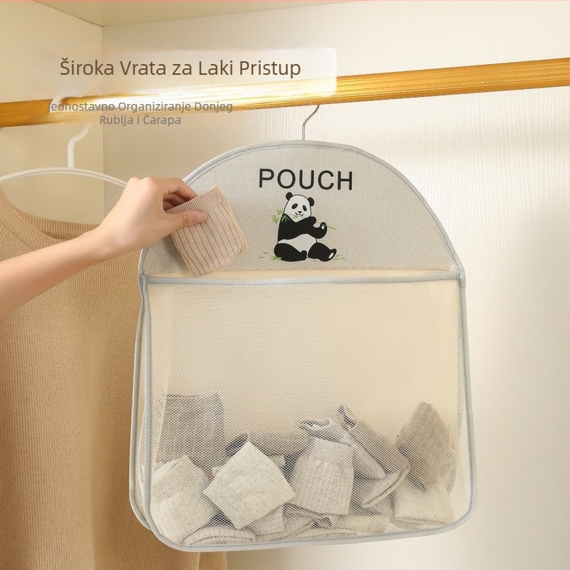 Perma Panda poliester višeslojna viseća torba za pohranu, organizator ormara za čarape i donje rublje, zidni organizator za spavaću sobu