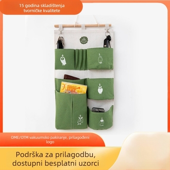 Tekstilni skladišni visi organizator, pamuk i lan, tri džepa, zidni, model SD53558