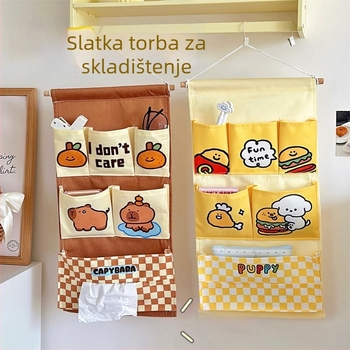 Vješena torbica za pohranu - višestruka namjena, materijal imitacija baršuna, za zidnu ili garderobu, skladištenje u spavaćoj sobi