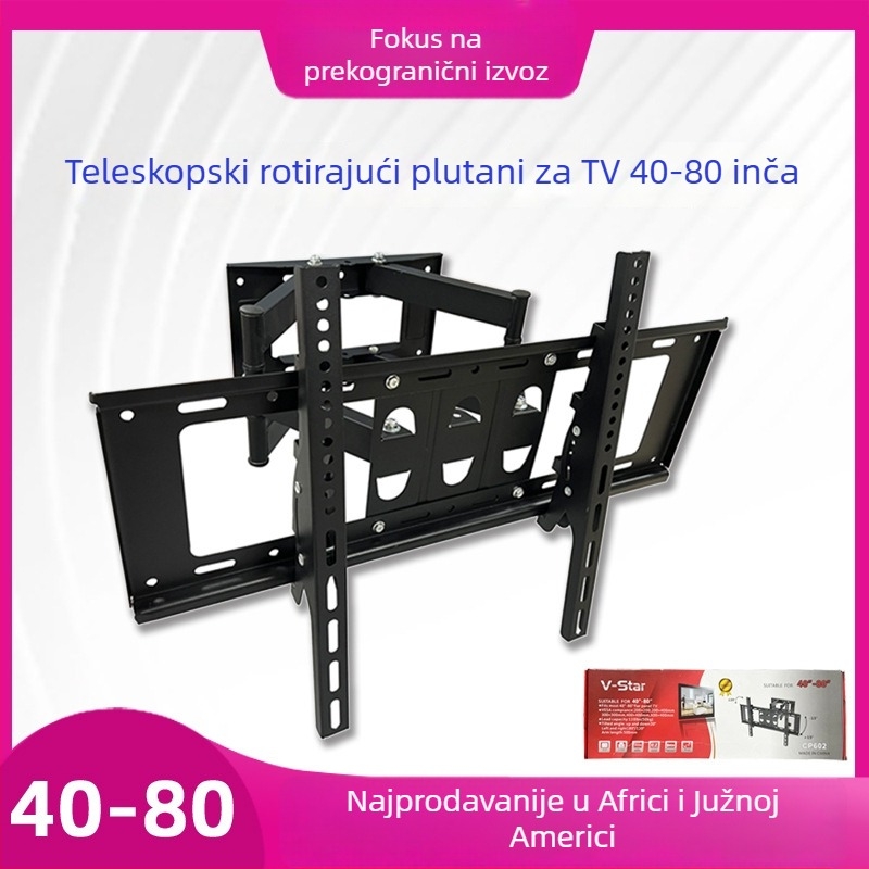 CP602 Zidni nosač za TV – Željezo, rotirajući teleskopki vješak, podešavanje gore-dolje, 5,1 kg, Kompatibilno s tablet TV-ima