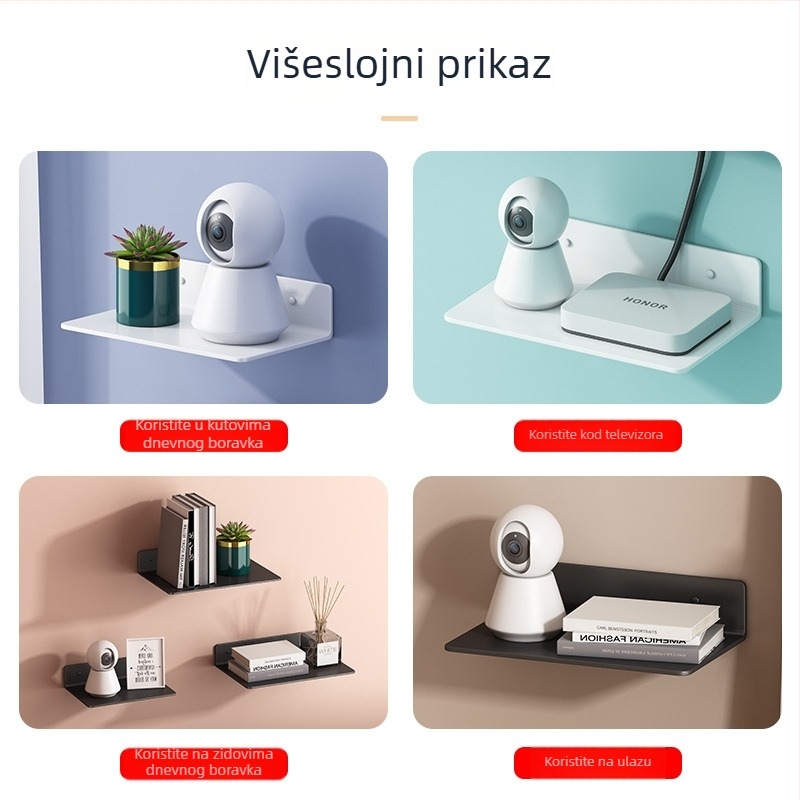 Akrilni zidni stalak za ruter i kameru, držač za set-top box, japanski stil