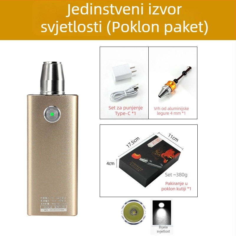 Jade identifikacijska svjetiljka — prijenosna LED ručna svjetiljka za identifikaciju nakita i jadeita, 5W, 4000mAh, domet ≥500 m, power bank funkcija