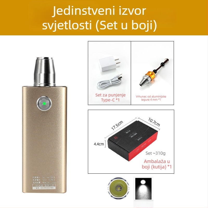 Jade identifikacijska svjetiljka — prijenosna LED ručna svjetiljka za identifikaciju nakita i jadeita, 5W, 4000mAh, domet ≥500 m, power bank funkcija