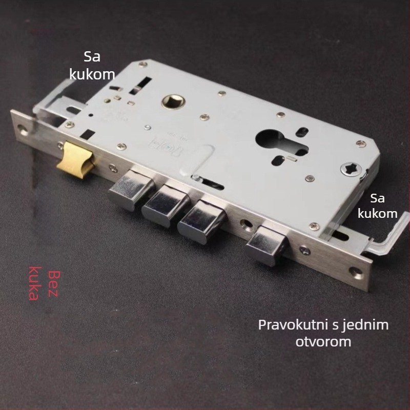 Korpus brave za vrata s otiskom prsta, nehrđajući čelik, četvrtasto-okrugla glava, nestandardni model, moderni minimalistički dizajn, težina 1