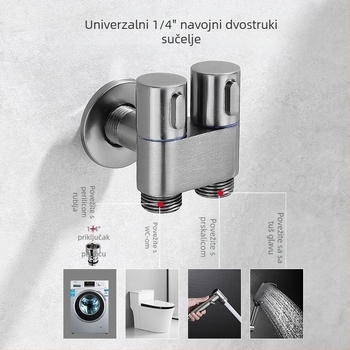 Set za WC s pištolom za pritisno ispiranje, unutarnji promjer 20 mm, zidna ugradnja, cinkov legura, 430 g