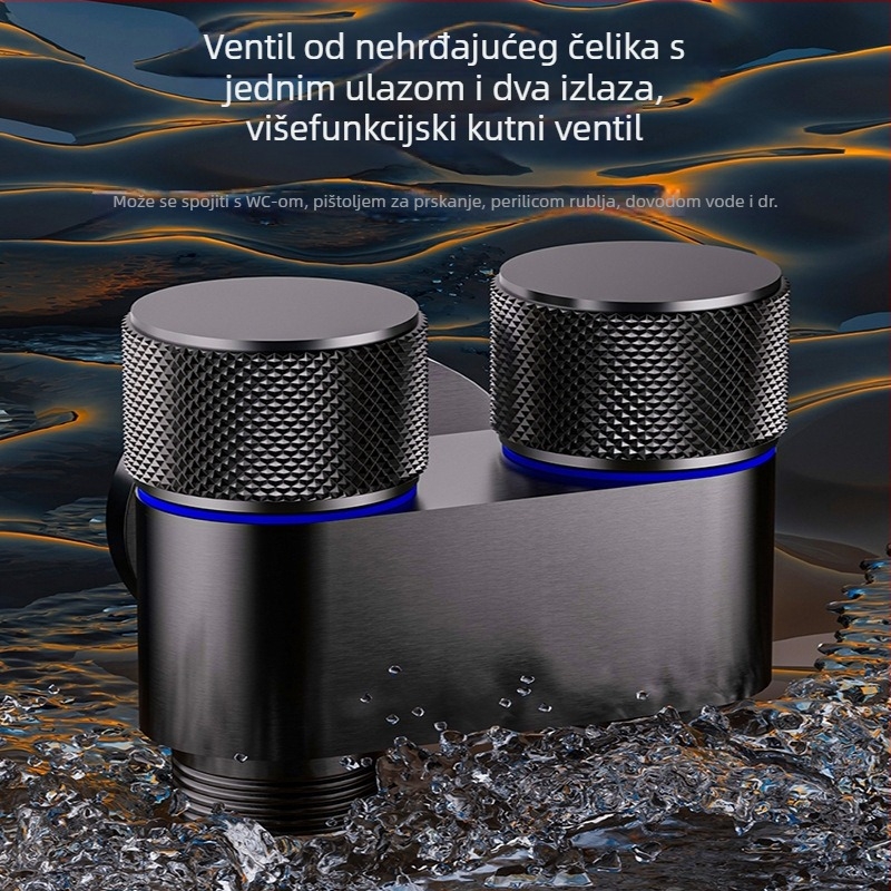 Set za WC s pištolom za tuširanje i produžnim nastavkom za slavinu, od nehrđajućeg čelika, brenda Luyu, stil laganog luksuza