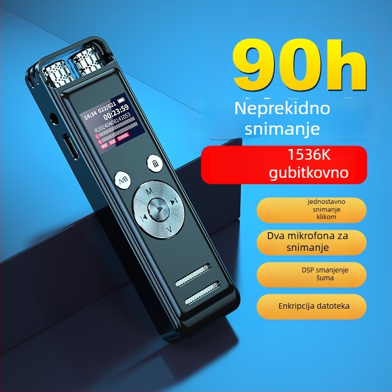 Zapisivačka olovka ZD43B — WAV format, 5700 minuta snimke, doseg 10 m, USB 2.0, kućište od cinkove legure