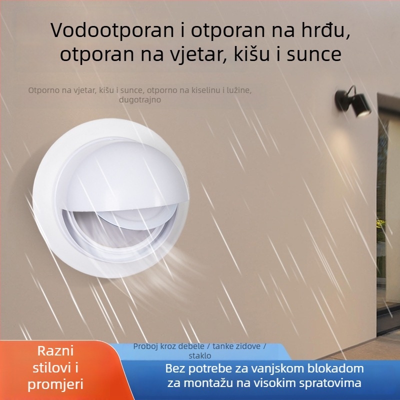 Kuhinjski ventil za provjeru protoka – kroz zid, PP plastika, moderan minimalistički stil, otporan na vjetar, kišu i ptice