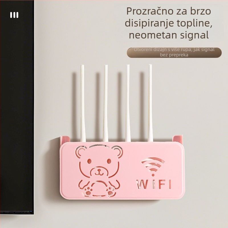 Zidni nosač za pohranu za usmjerivač i set-top kutiju – materijal PP, 1 razina, komplet od 50 komada, jednostavan moderan dizajn