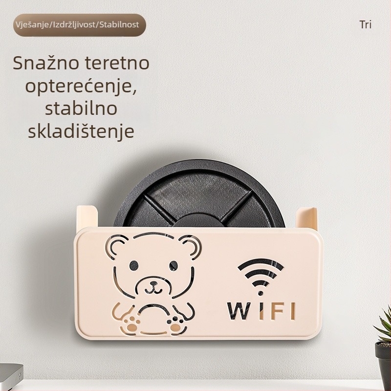 Zidni nosač za pohranu za usmjerivač i set-top kutiju – materijal PP, 1 razina, komplet od 50 komada, jednostavan moderan dizajn