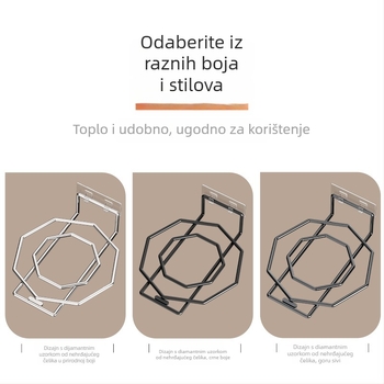Zidni stalak za odlaganje ispod umivaonika, bez bušenja, nehrđajući čelik, 1 razina, kupaonica