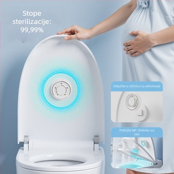 UV sterilizacijska lampica za WC, mali automatski deodorizirajući i dezinficirajući sterilizator, Agada, indukcijski prekidač, ABS + litij baterija, 220V, 50 godina vijeka