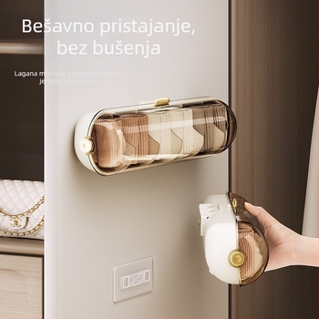 Zidna kutija za donje rublje, prozirna plastika ABS+PET, kapacitet 1 L, podijeljeni pretinci, otporna na prašinu