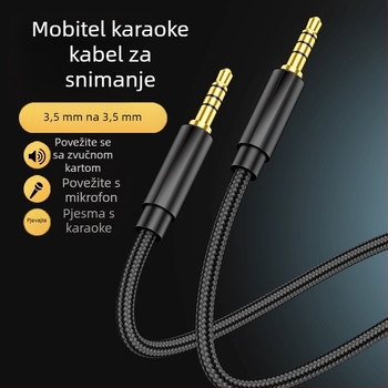 RXIX Luo 4-kanalni audio kabel 3,5 mm muško-na-muški, zlatni konektori, bakrena žica