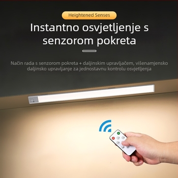 Svjetlo za ormar sa senzorom pokreta, USB punjenje, bežično magnetsko pričvršćivanje, noćna svjetiljka s tri boje