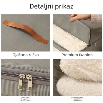 Kutija za skladištenje s poklopcem, 60 L kapacitet, sklopiva, od netkanog materijala