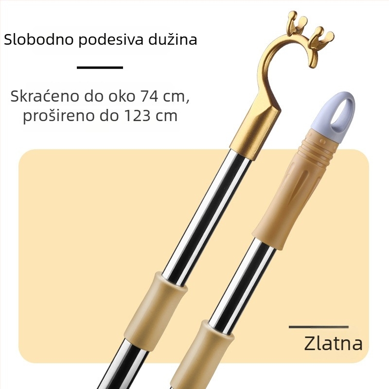 Teleskopski štap za odjeću od aluminijske legure i nehrđajućeg čelika, balkon za sušenje, moderni minimalistički dizajn