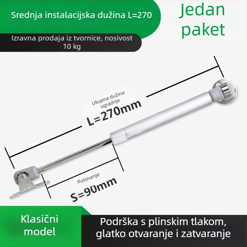 LIYU pneumatski gas strut za ormariće i tatami ploče – podrška za gornje otvaranje vrata, teleskopska šipka, model LIYU-pneumatic lever