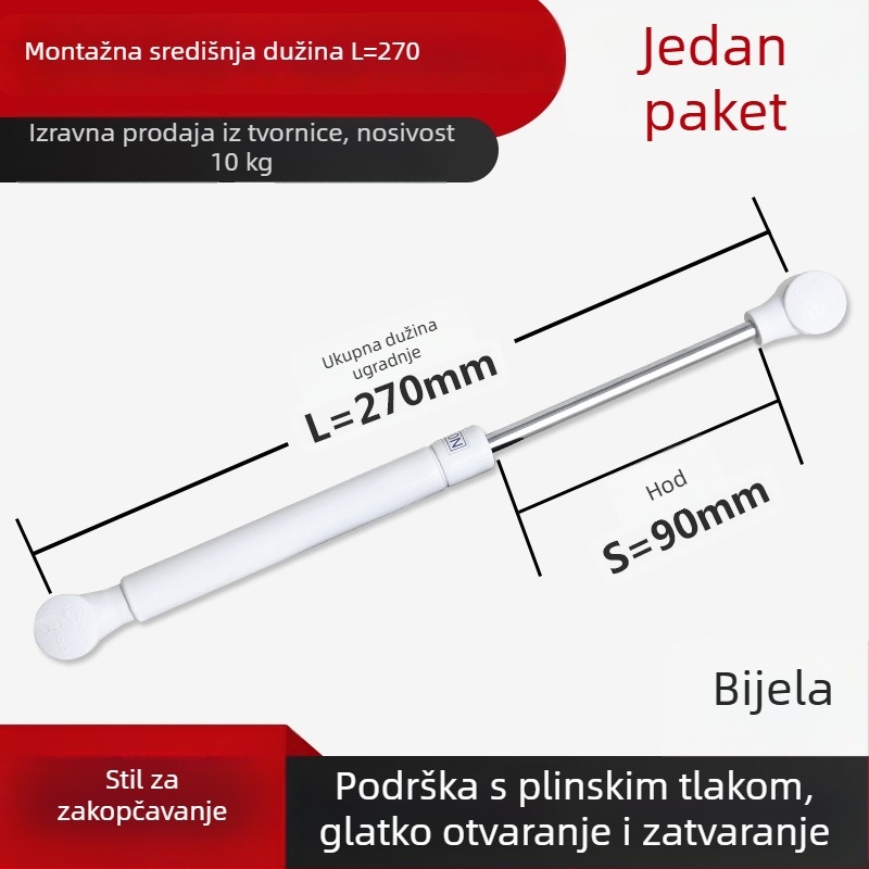 LIYU pneumatski gas strut za ormariće i tatami ploče – podrška za gornje otvaranje vrata, teleskopska šipka, model LIYU-pneumatic lever