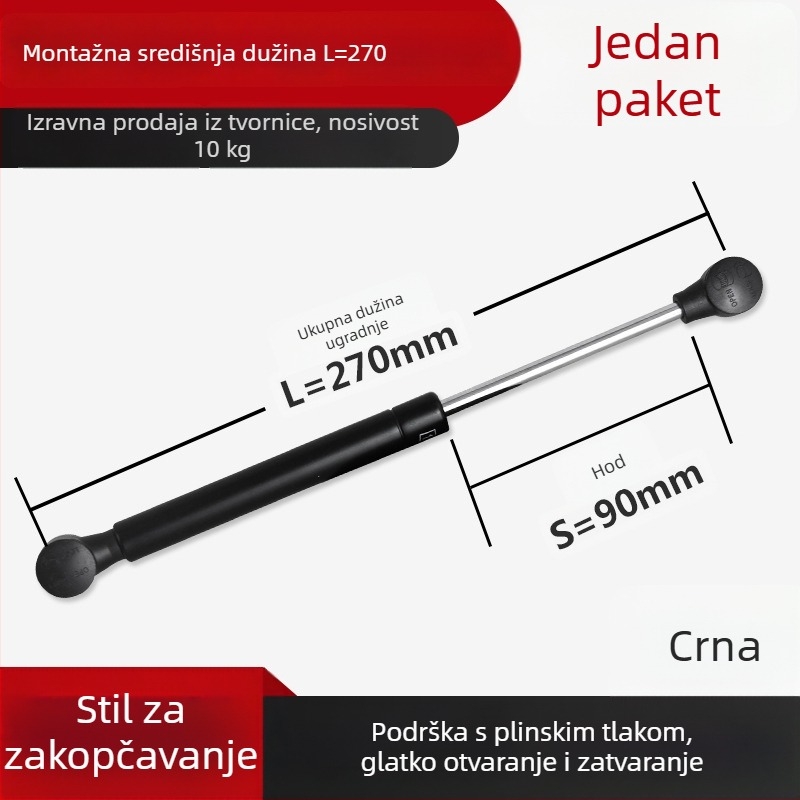 LIYU pneumatski gas strut za ormariće i tatami ploče – podrška za gornje otvaranje vrata, teleskopska šipka, model LIYU-pneumatic lever
