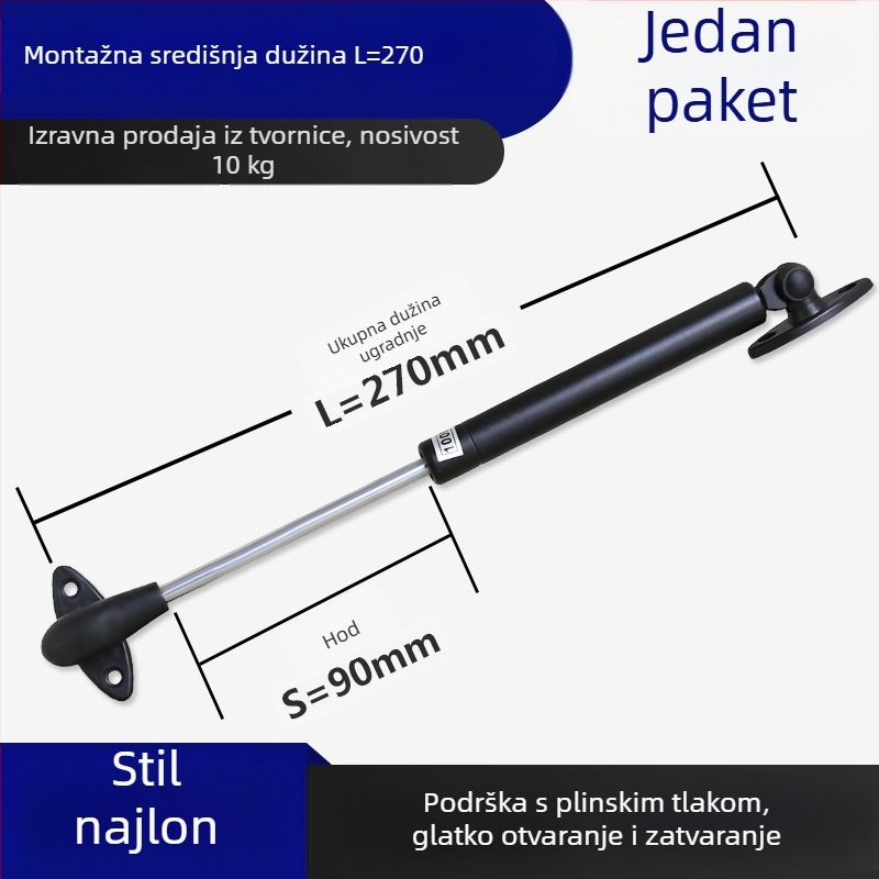 LIYU pneumatski gas strut za ormariće i tatami ploče – podrška za gornje otvaranje vrata, teleskopska šipka, model LIYU-pneumatic lever