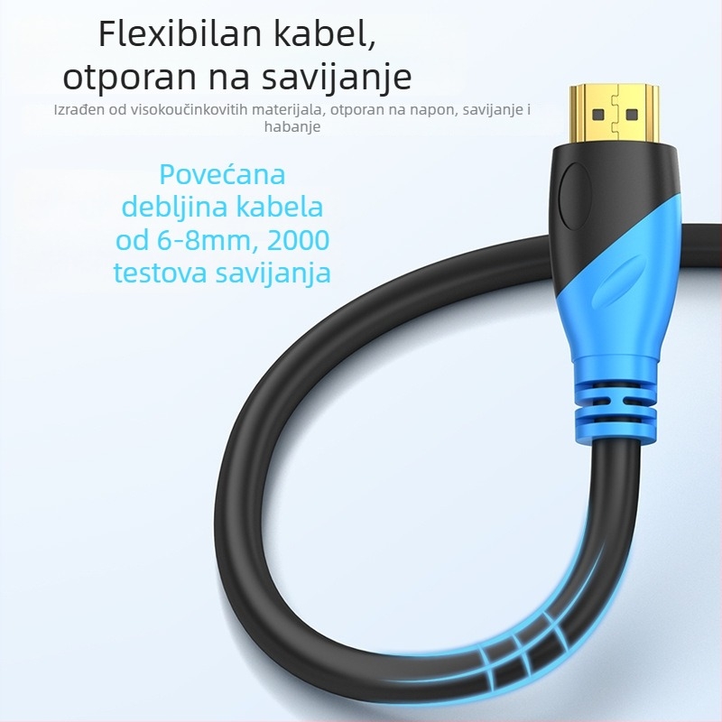 HDMI 2.0 kabel za 4K/60Hz zaslone – CCS žica, zlatni HDMI konektori, kompatibilan s računalom/TV/monitorom/projektorom