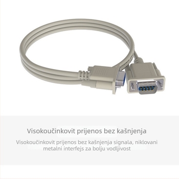 DB9 serijski kabel RS-232, COM sučelje, muški–ženski priključak, vodnik od bakarno oklopljenog čelika