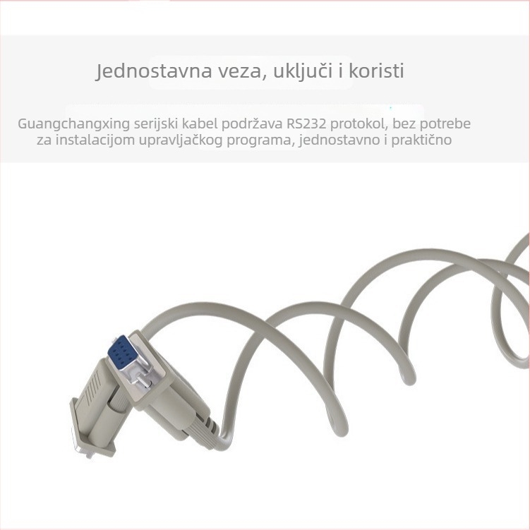 DB9 serijski kabel RS-232, COM sučelje, muški–ženski priključak, vodnik od bakarno oklopljenog čelika