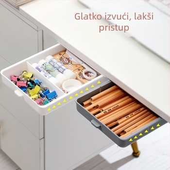 Kutija za pohranu ispod stola sa skrivenim ladicama, PP plast, kapacitet 1 L, model 1072, moderan minimalistički stil