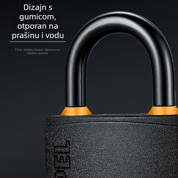 Kućni lokot s željeznim tijelom i bakrenim jezgrom, model W-Black-TK, za vrata, skladišta, kamione, zatvore, ormariće, prtljagu, škole i gradilišta.