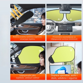 Auto vizir za prozor s usisnom čašicom – anti-odsjaj, aluminijska folija