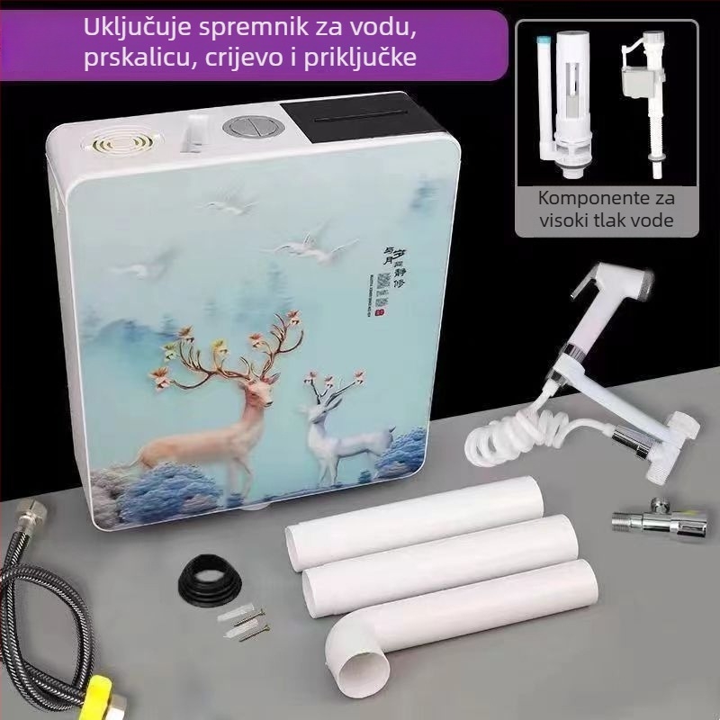 Zidni spremnik za ispiranje za squat WC, ušteda vode, visok protok, plastika, brenda SKALUN/Shang Karen