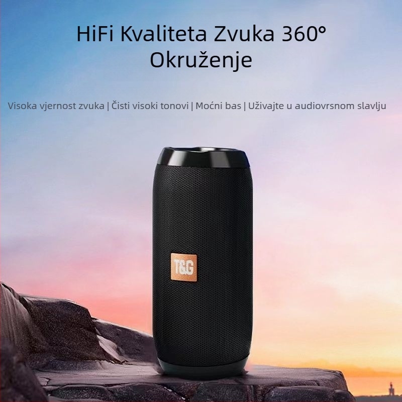 Bežični Bluetooth zvučnik — Frekvencijski raspon 100 Hz–20 kHz; Omjer signala i šuma ≥95 dB; Kućište: ABS; Vodootpornost: Nije vodootporan; Ugrađena baterija: Nema baterije