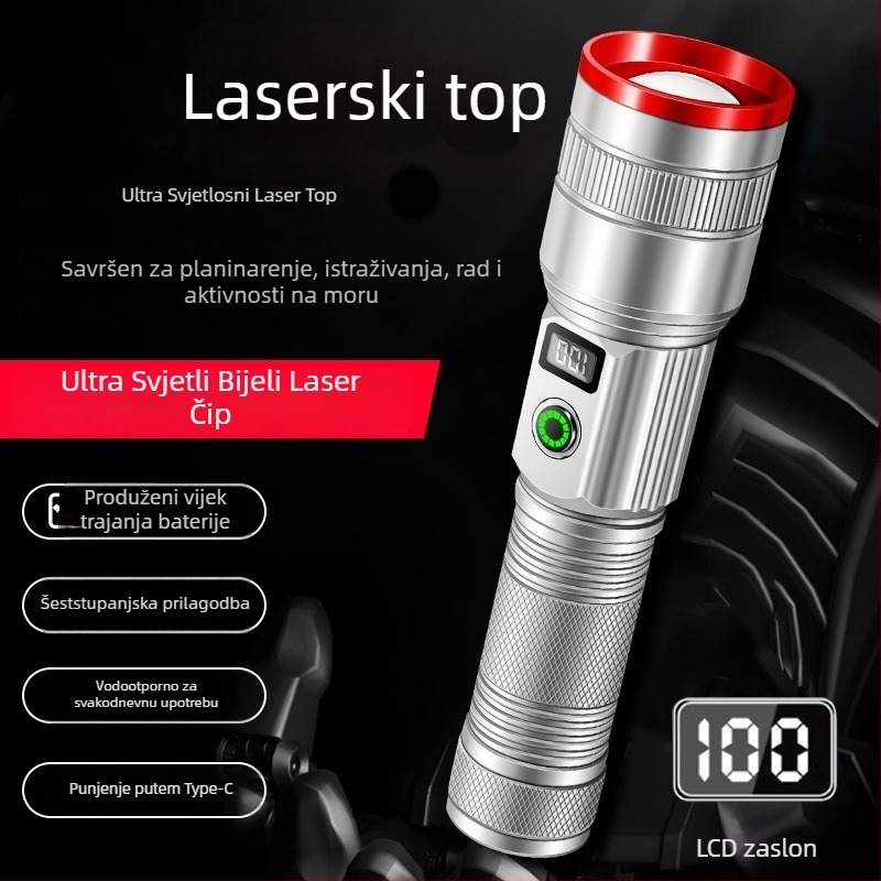 Kamperska lanterna sa žaruljom, punjiva, prekidač na gumb