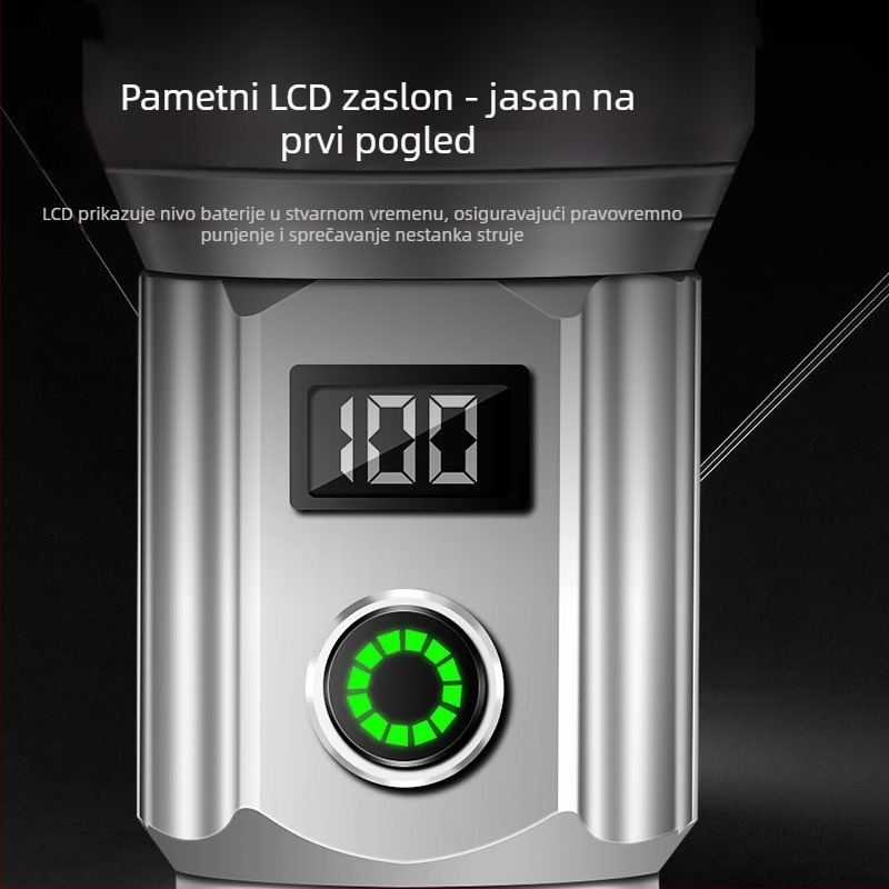 Kamperska lanterna sa žaruljom, punjiva, prekidač na gumb