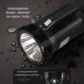 Yage LED visoko-učinkovita vanjska ručna svjetiljka za patrolu i hitne situacije, LED 10W, baterija 8000mAh, ABS kućište, domet do 500m