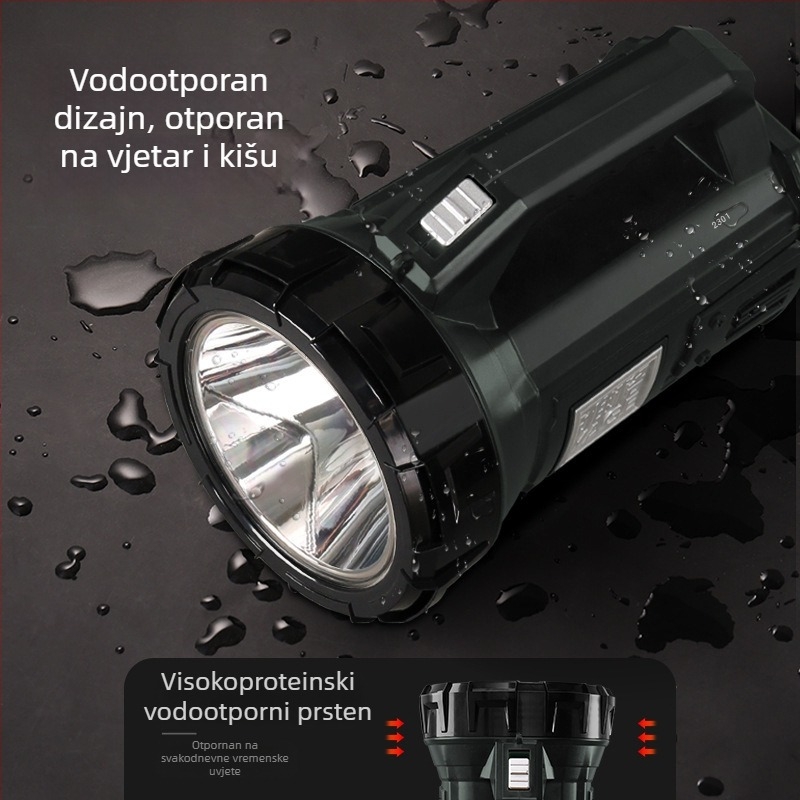 Yage LED visoko-učinkovita vanjska ručna svjetiljka za patrolu i hitne situacije, LED 10W, baterija 8000mAh, ABS kućište, domet do 500m