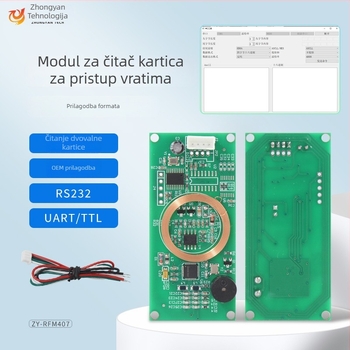 RFID čitač modul ZY-RFM407, dvostruka frekvencija 125kHz/13,56MHz, USB/TTL/RS232 sučelje, podržava kartice ID/IC/NFC DesFire Sony, domet čitanja 2-6 cm, vrijeme čitanja 0,2 s