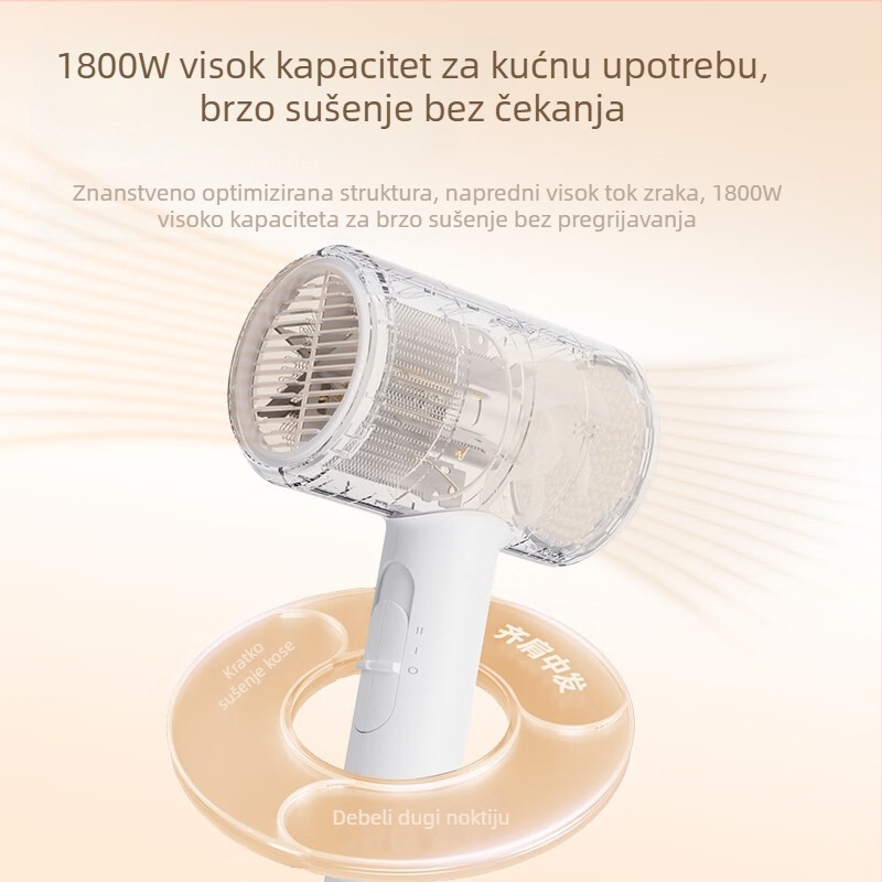 Midea FJ102 sušilo za kosu, 1800 W, DC motor, 220 V, 10.000 negativnih iona, hladan i topao zrak