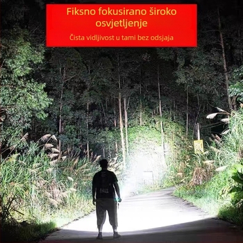 LED baterijska svjetiljka s 4200mAh punjivom bankom energije, ručno generiranje napajanja, 10W, aluminijski legura, za kampiranje i vanjske aktivnosti