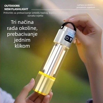 Prijenosna punjiva LED svjetiljka, 5W, baterija 800 mAh, domet 200–500 m, ručno napajanje, trajanje rada 2 h