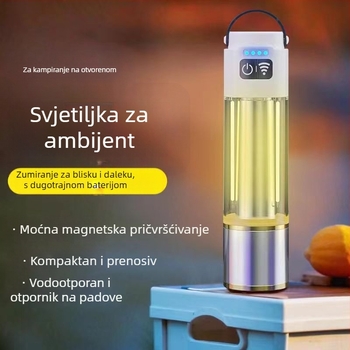 Prijenosna punjiva LED svjetiljka, 5W, baterija 800 mAh, domet 200–500 m, ručno napajanje, trajanje rada 2 h