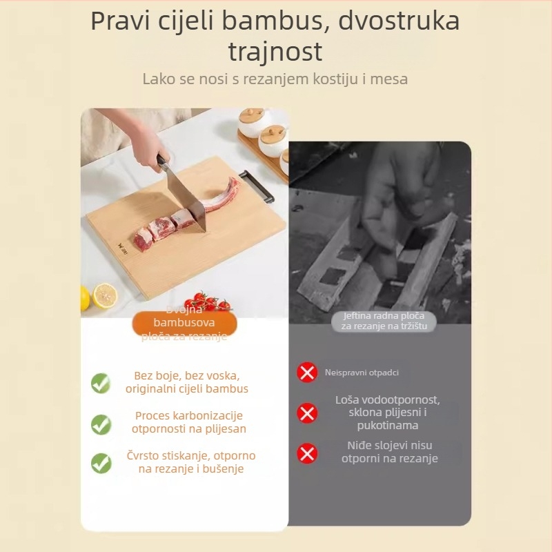 Suncha Double Gun daska za rezanje od bambusa, protuklizna, dvostrana