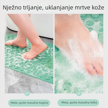Protuklizna prostirka za kupaonu za tuš i pod toaleta, PVC kvadratnog oblika, moderni minimalistički stil