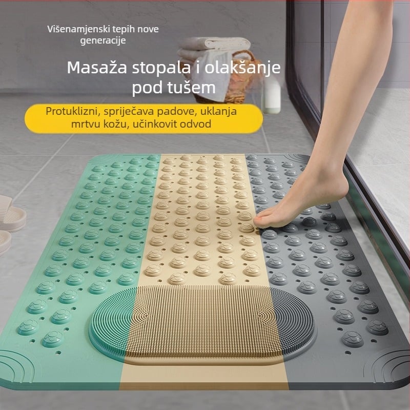 Protuklizna prostirka za kupaonu za tuš i pod toaleta, PVC kvadratnog oblika, moderni minimalistički stil